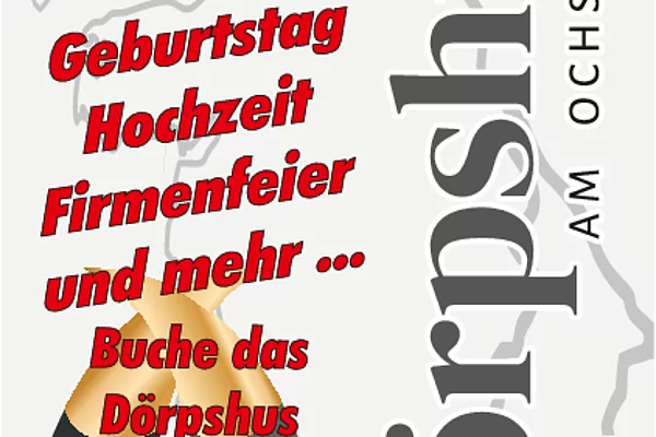 Informationen zur Buchung vom Dörpshuus, die nachfolgend aber auch in Textform erscheint